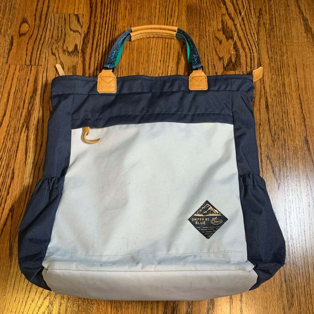 United By Blue x Chaco Summit Convertible Tote Backpack Navy Blue Grey